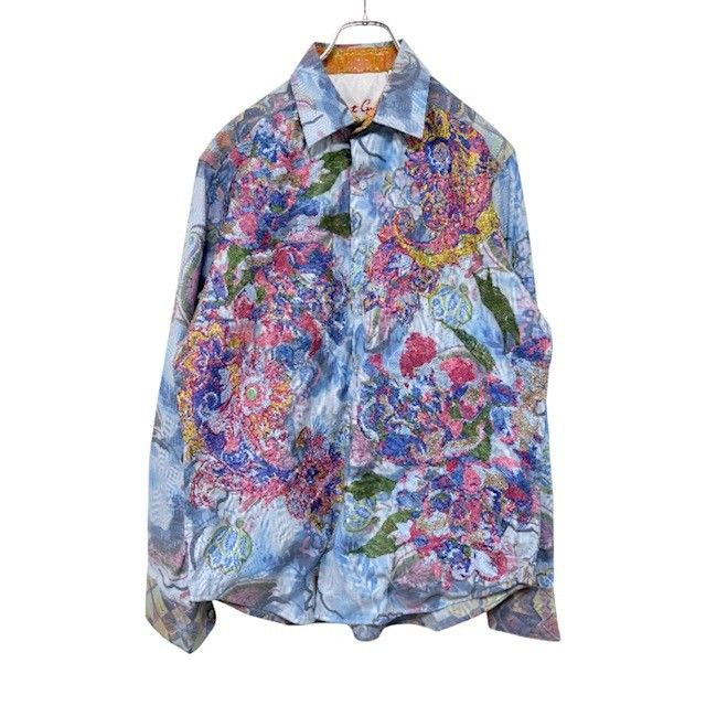 ロバートグラハム Robert Graham LIMITED EDITION 長袖シャツ クリーニング済み 刺繍 総柄 メンズ Mサイズ