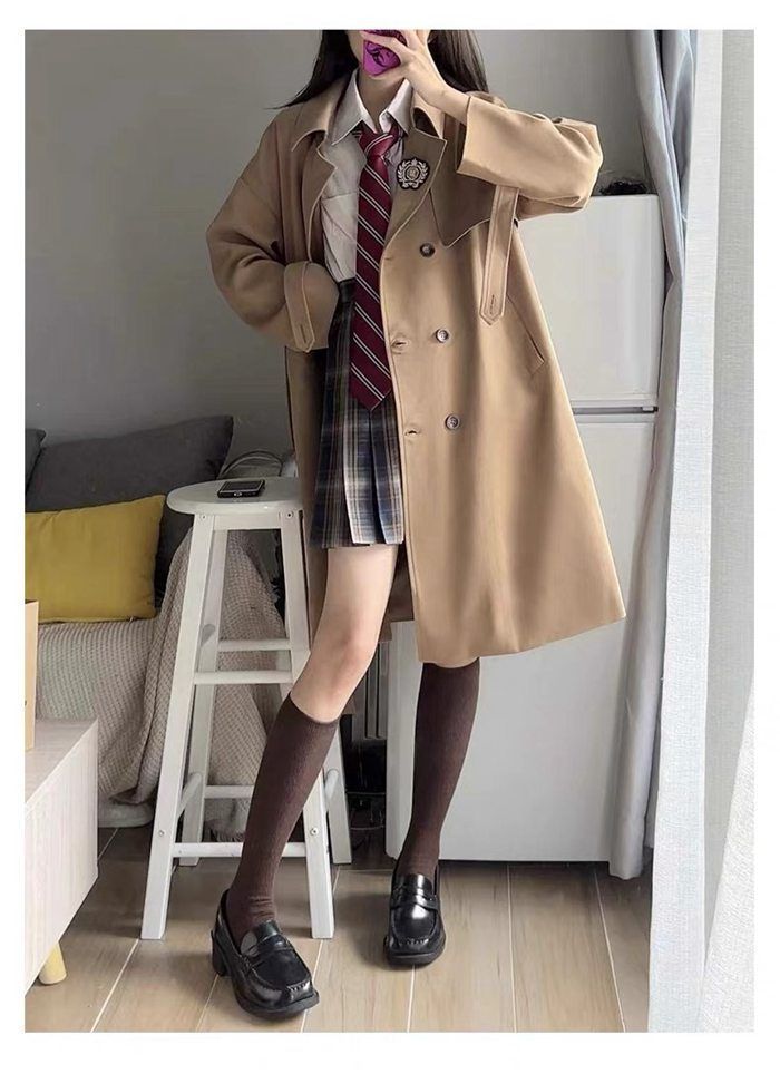 トレンチコート ロング ゆったり タータンチェック 8988 2019今季トレンドチェック柄 ゆったりコート通勤服 オフィス