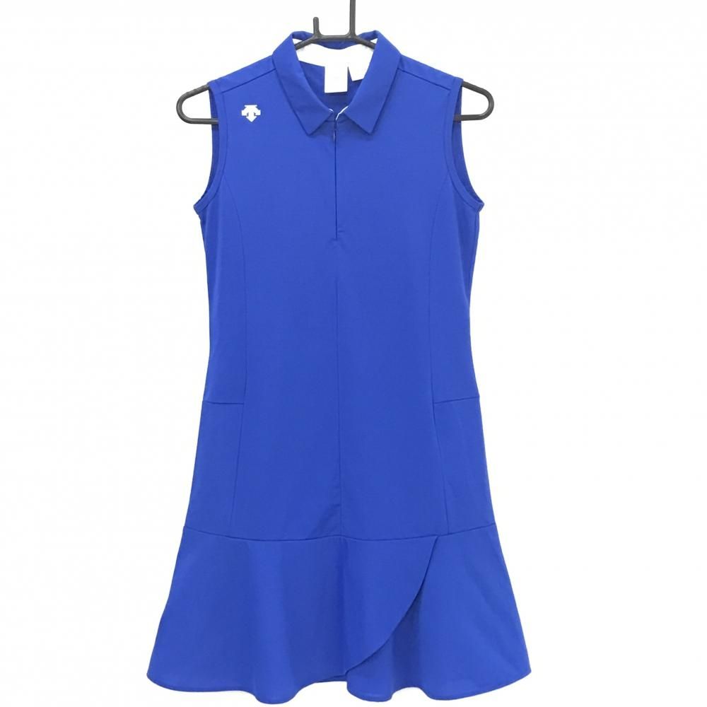 デサントゴルフ ノースリーブワンピース ブルー ハーフジップ 中田英寿 レディース M ゴルフウェア DESCENTE