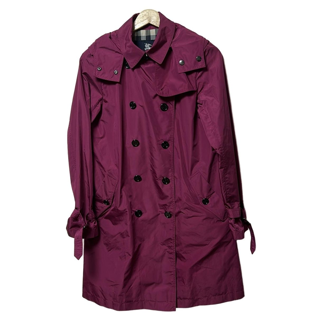 バーバリーロンドンBURBERRY ピンクパープルトレンチコート中古レインコート バーバリーロンドンBURBERRY ピンクパープルトレンチコート中古レイン