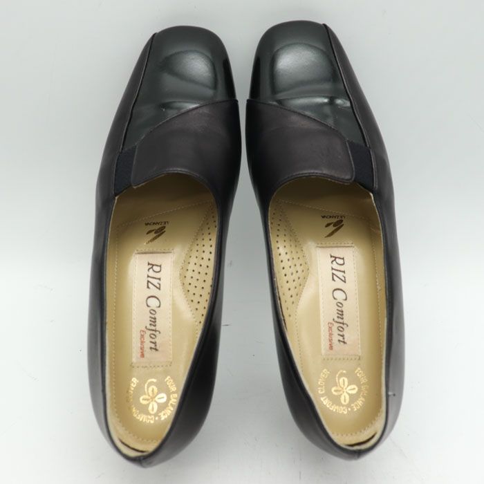 極上の美品！　ＲＩＺ　Comfortの本革製ブラックパンプス＊サイズ２３EEE riz comfort パンプス 23cm