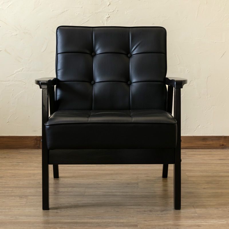 レトロソファ　PVC　一人掛け　BK/WH レトロソファ PVC 一人掛け BK/WH