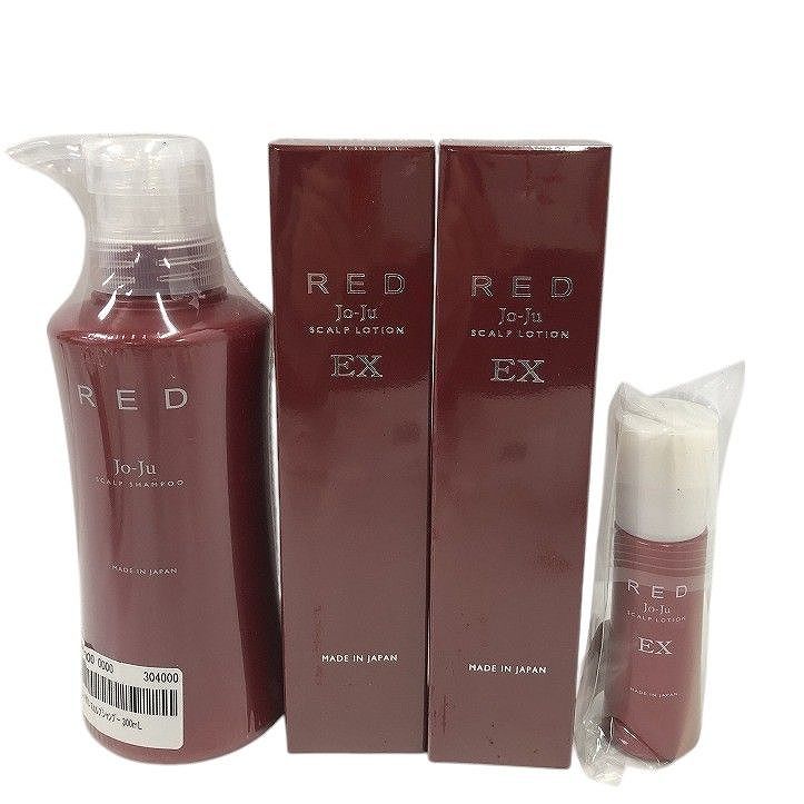 未開封 Jo-Ju ジョジュ レッド まとめ スカルプシャンプー 300mL / スカルプローション EX 育毛剤 3点 AYK630629相