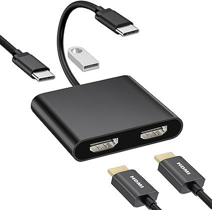 HDMI Type-C変換アダプター デュアルHDMI 拡張器 2画面出力 4-in-1 USB-C HDMI 拡張【HDMI 2つ+USB3.0+PD充電】マルチディスプレイアダプタ  Type C HDMI 変換 マルチディスプレイ 3画 - メルカリ