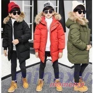中綿ジャケットフード付き男の子ダウンコートファー付きキッズロング子ども用ジュニアコート防寒着 nee3c018836