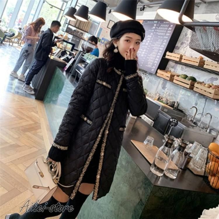 中綿コート レディース 軽量 ダウンジャケット トップス やつはながた 軽しい 冬服 Aライン 膝下 おしゃれ 可愛い ミリタリーコート カジュアルコート