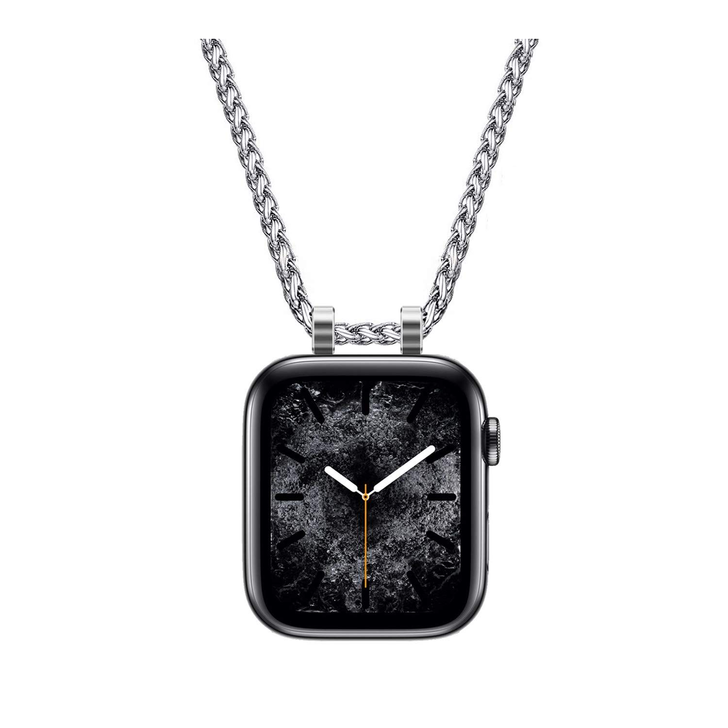 HiPai ネックレスアダプターペンダント Apple Watch対応 インフィニティ u0026 ダブルループコネクター 3mm iWatch Series 9/8/7/6/5/4/Ultra/Ultra 2/SE用 3mm [ダブル] [44mm/45mm]