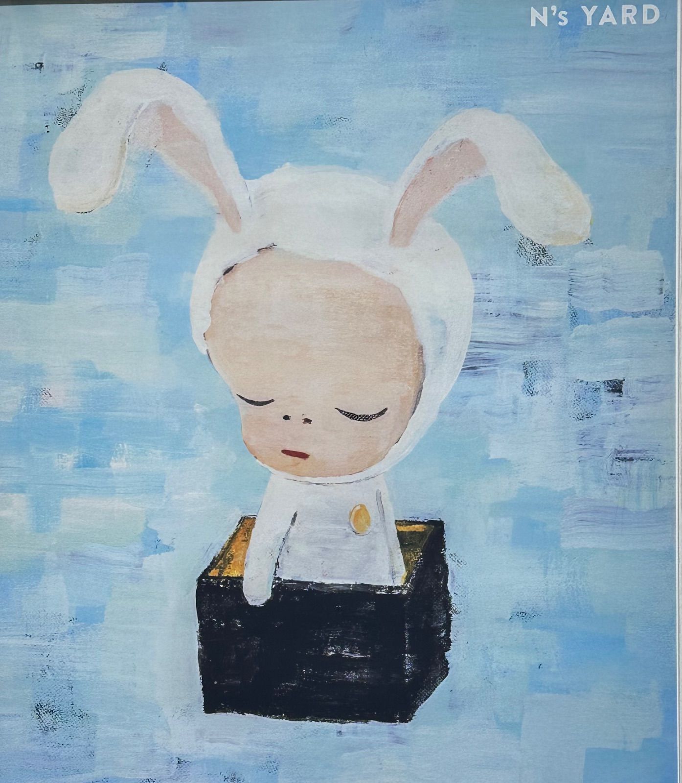 「模写」奈良美智　額付き 額付】【真作】奈良美智「Little Bunny in the Box」オフセット