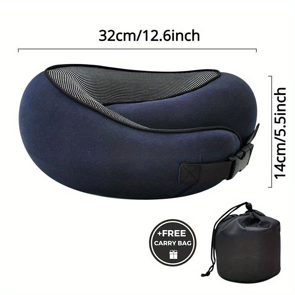 ネックピロー トラベルピロー 軽量 ポータブル 携帯枕 ケース付き ブラック 旅行用 首枕 飛行機 車 持ち運び トラベル クッション