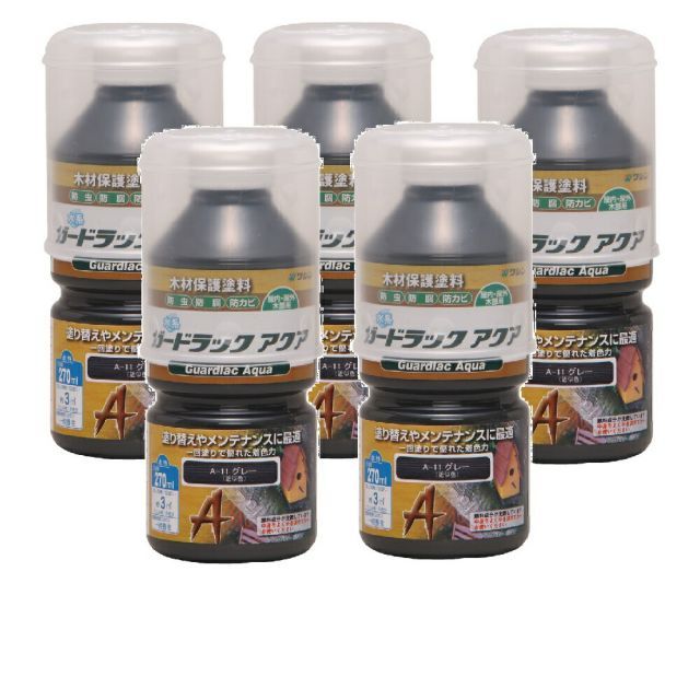 和信ペイント ガードラック アクア Ａ−１１ グレー 270ml ５缶セット