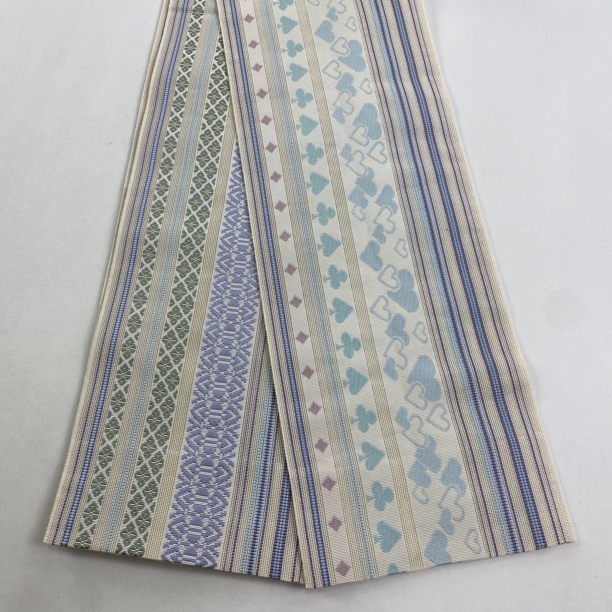 半幅帯 名品 やまと スート ハート クリーム 正絹