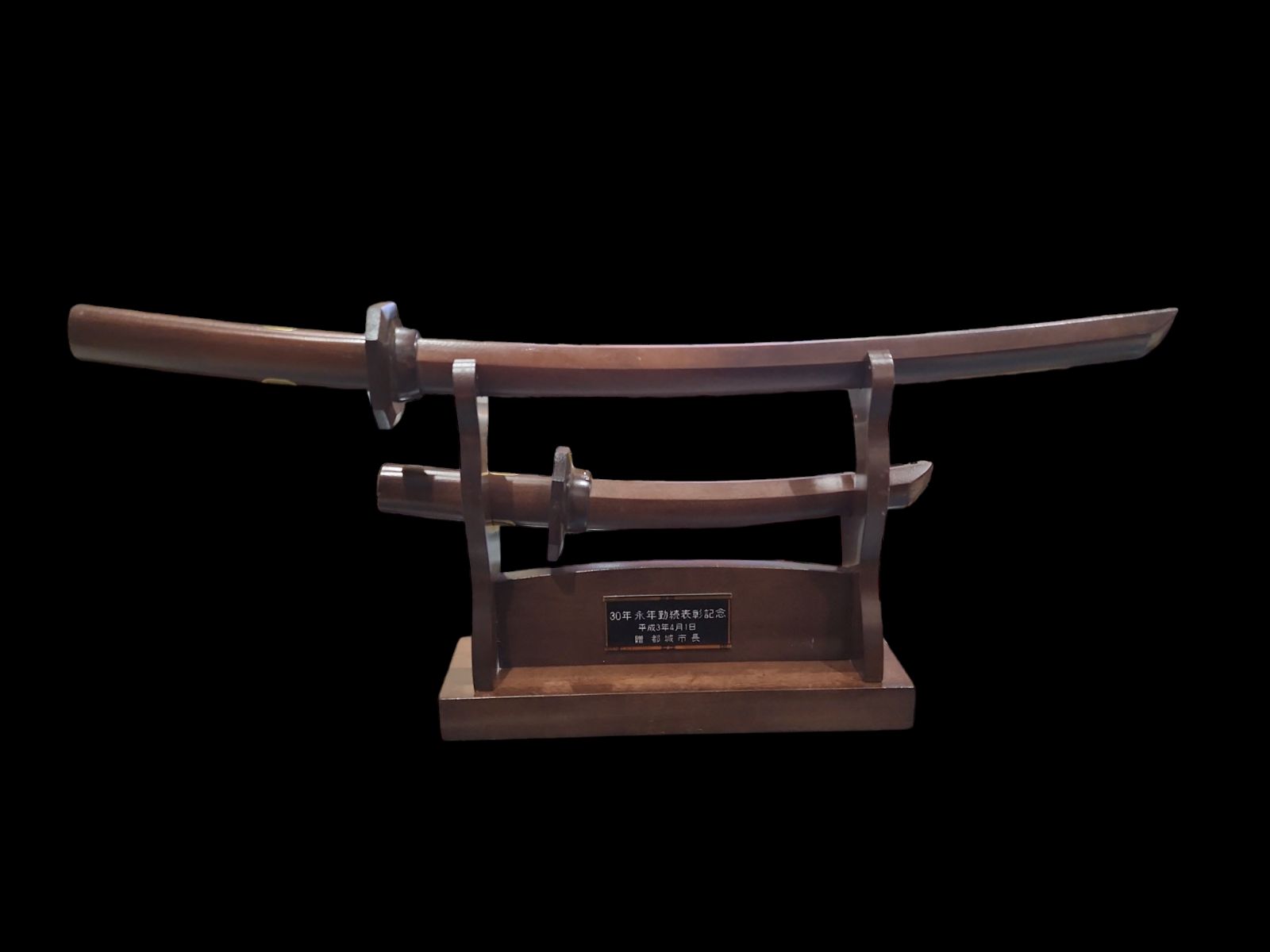 割引 スヌケの木刀 2本 スヌケ 木刀 2本架 台付き 日本製 鑑賞用