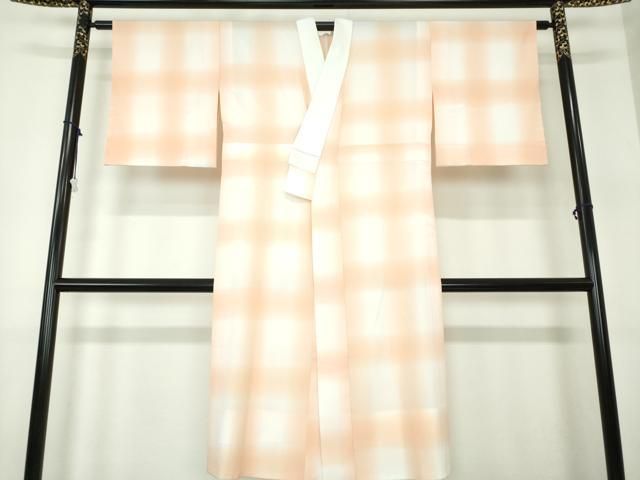 平和屋着物●洗える最 着物 英 はなぶさ謹製 長襦袢 無双仕立て 格子 暈し染め DAAY1432ps