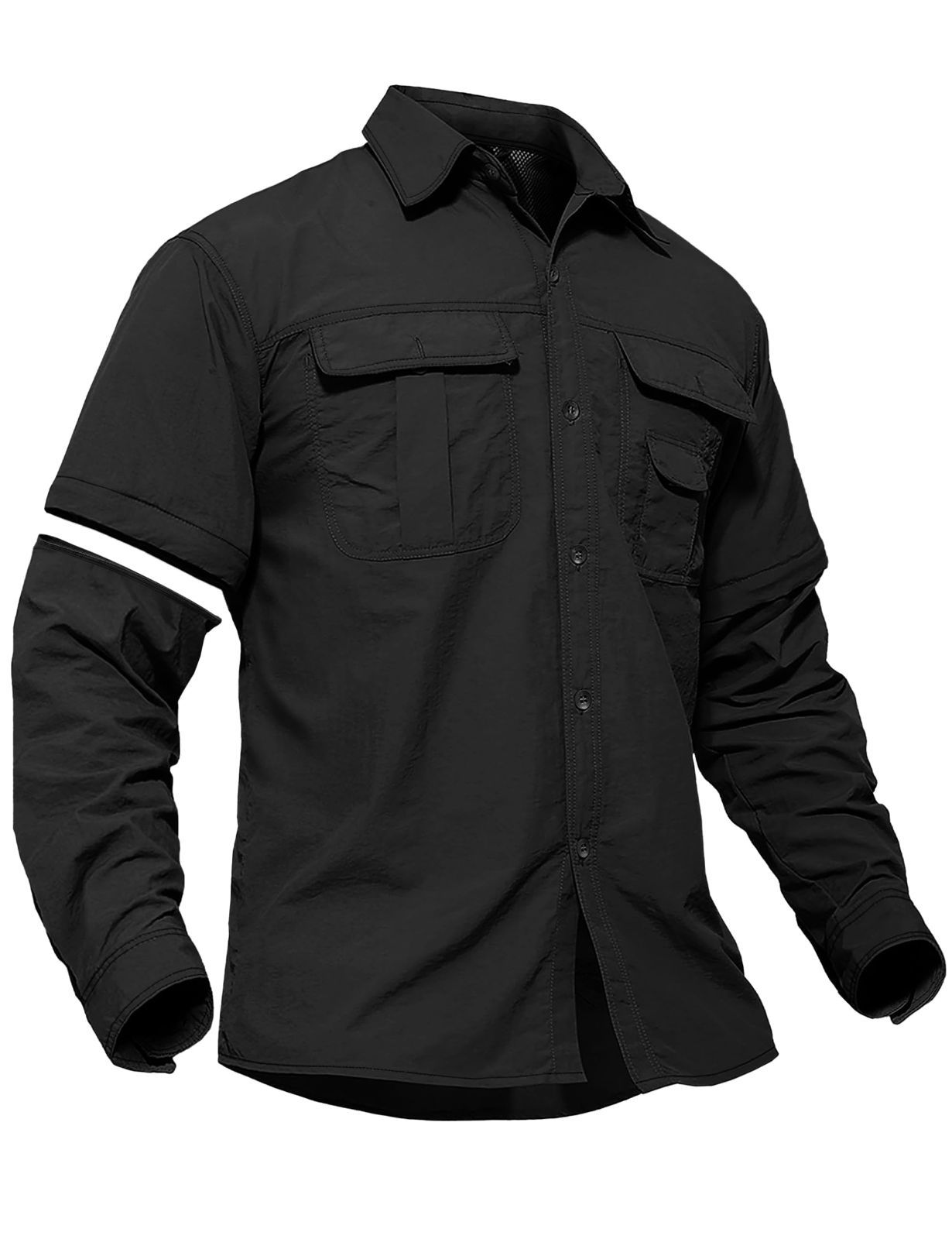 長袖 ミリタリー タクティカル シャツ tシャツ メンズ 登山 速乾 アウトドア 取り外し可能 [TACVASEN] 半袖