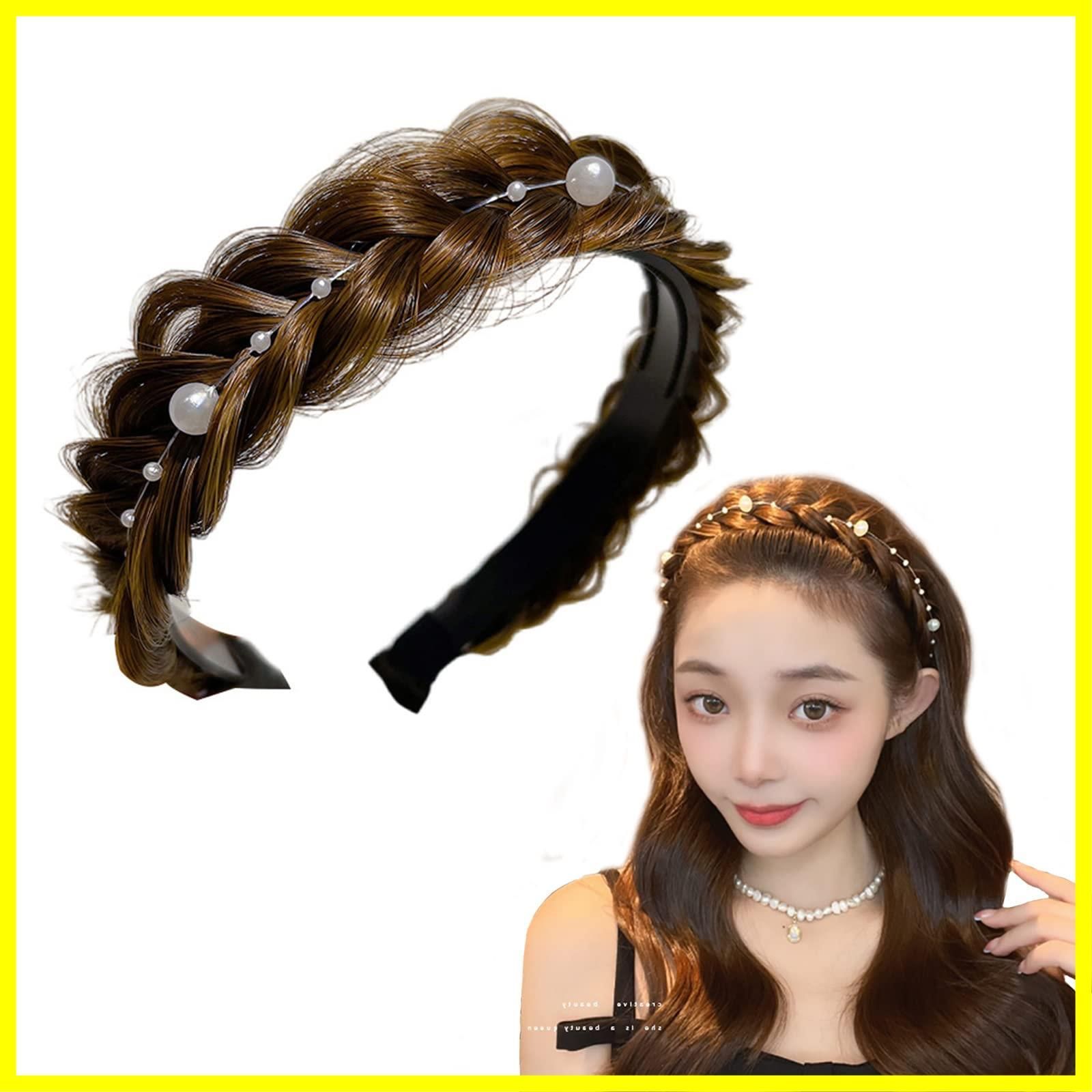 新着商品】ブラウン ヘアアクセサリー 痛くない 滑り止め 髪飾り ヘアバンド 幅広 レディース 髪留め かわいいカチューシャ 前髪 編み込みカチューシャ  三つ編み カチューシャ nalaina メルカリ