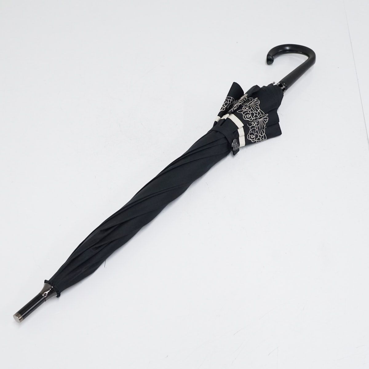 晴雨兼用日傘 ANNA SUI アナスイUSED美品 パゴダ傘 ロゴ刺繍 フラワー