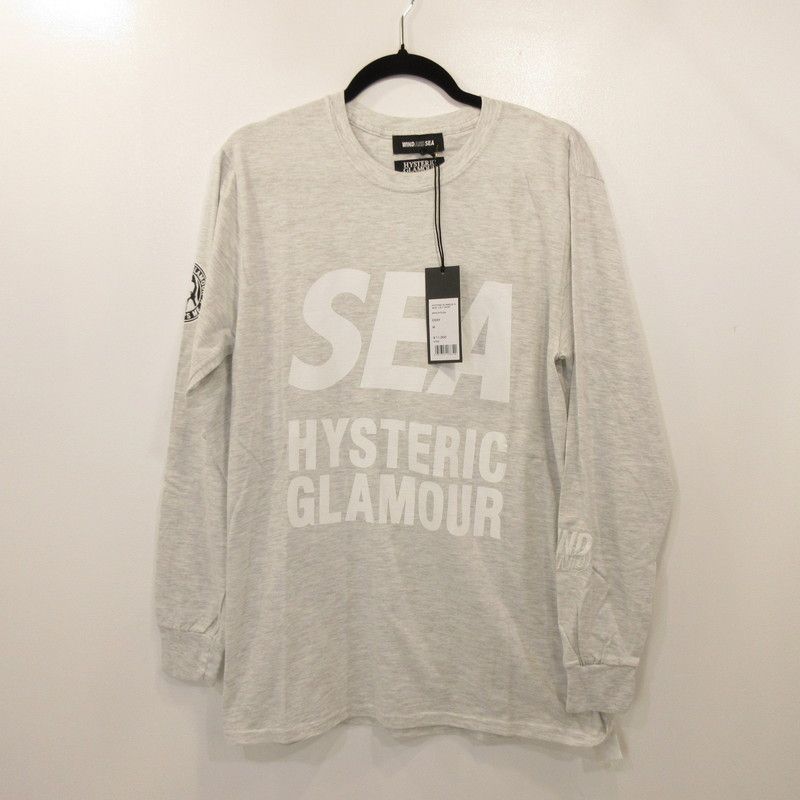 姫路東店 WIND AND SEA ウィンダンシー×HYSTERIC GLAMOUR 長袖Ｔシャツ WDS L S T-SHIRT WDS-HYS-04 グレー サイズ M 103