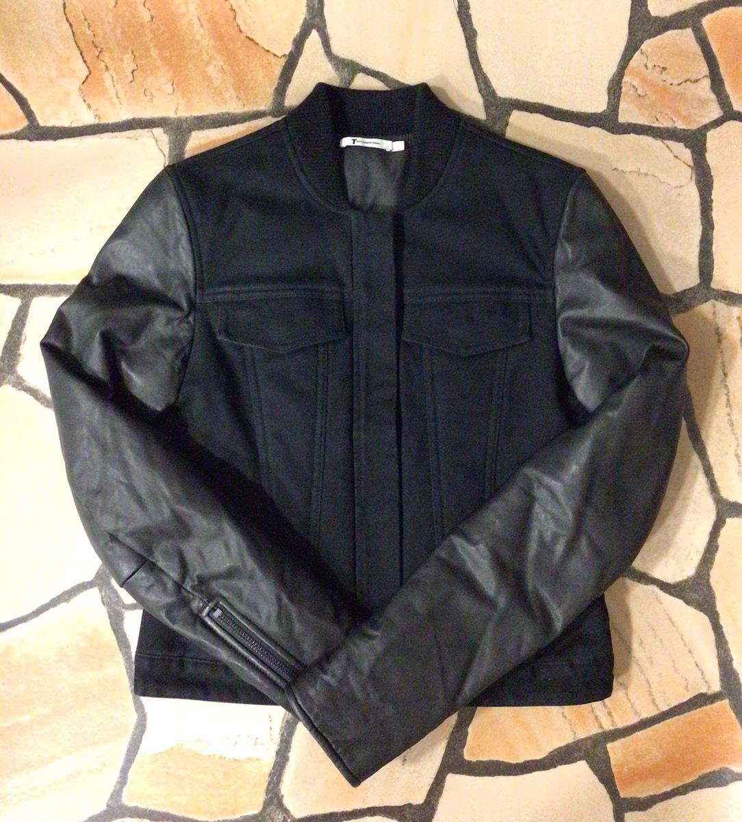T by ALEXANDER WANG 袖ラムレザー ジャケット シープスキン