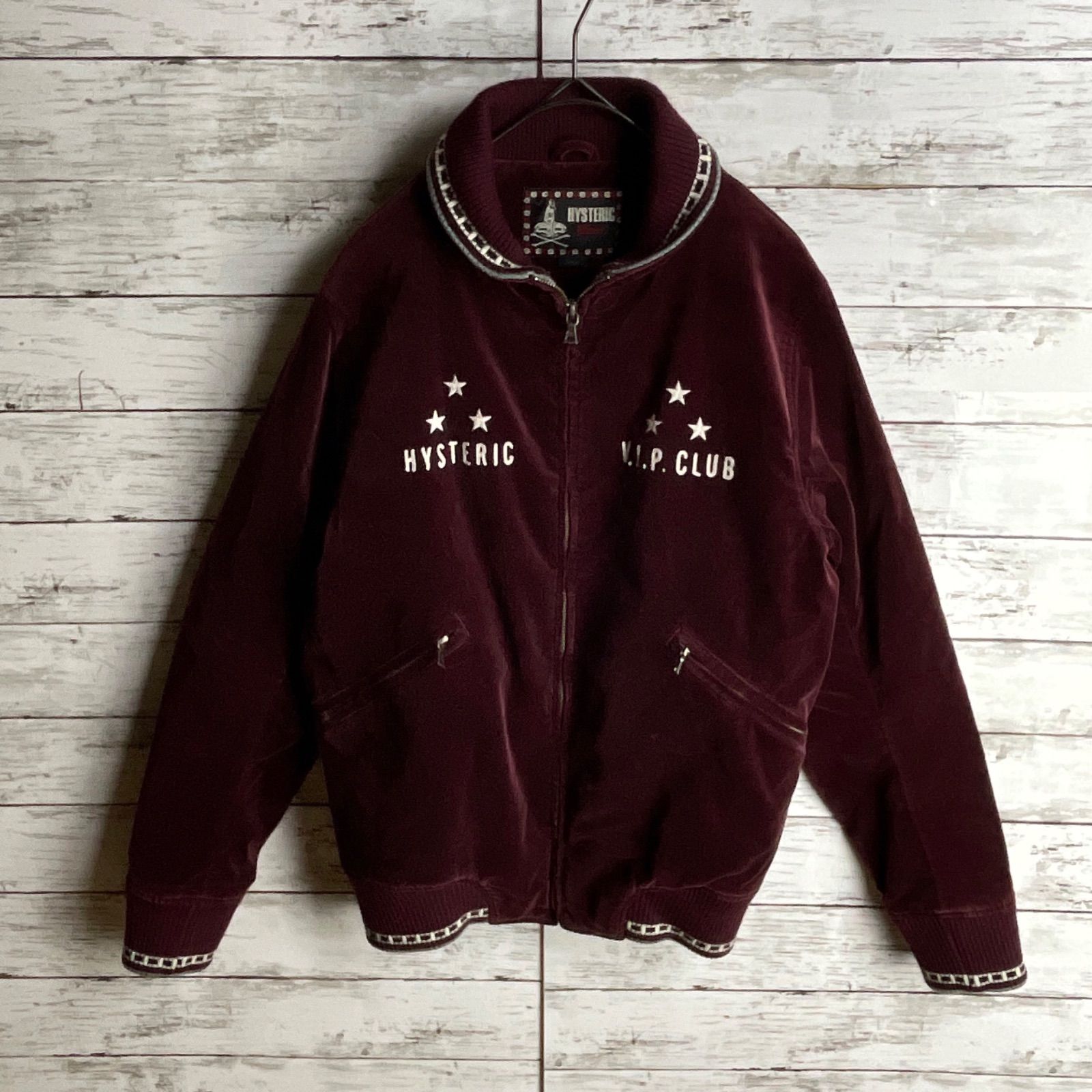 美品✨ヒステリックグラマー 刺繍 ビッグロゴ ベロア ジャケット 02676【美品・人気モデル】ヒステリックグラマー☆ヒスガール