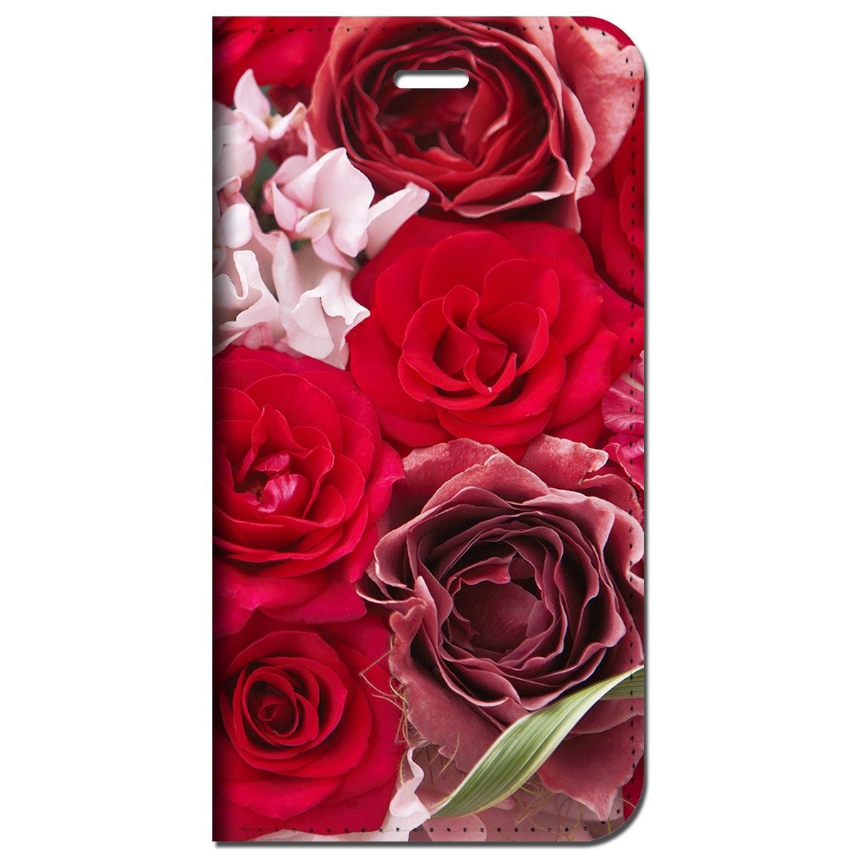 iPhone16 他 手帳型 ケース 花バラ-レッド  iPhone SE 8 13 12 他 iPhone各機種対応可能 スマホケース  2o