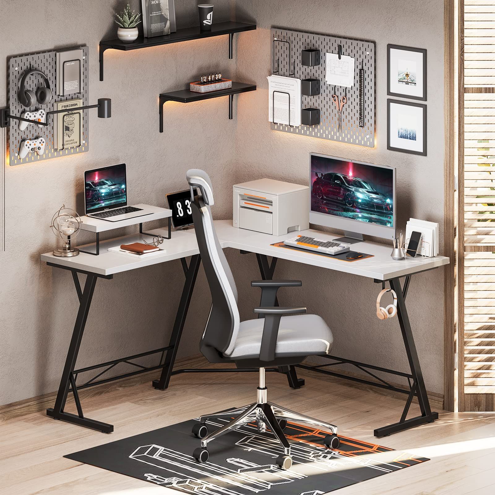 在庫セール】L字 ゲーミングデスク 幅147×奥行120cm pcデスク