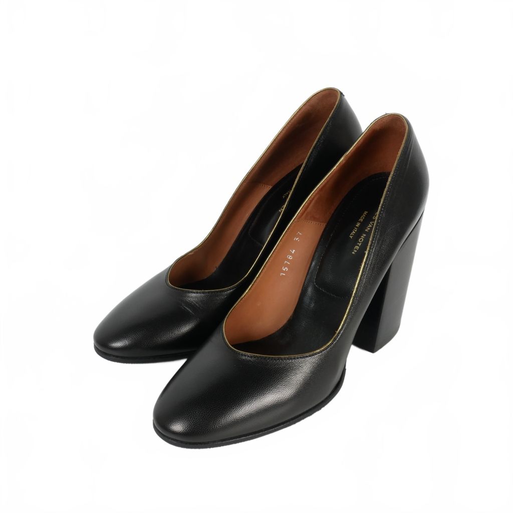 DRIES VAN NOTENチャンキーヒールパンプス ドリスヴァンノッテン DRIES VAN NOTEN チャンキーヒール レザー