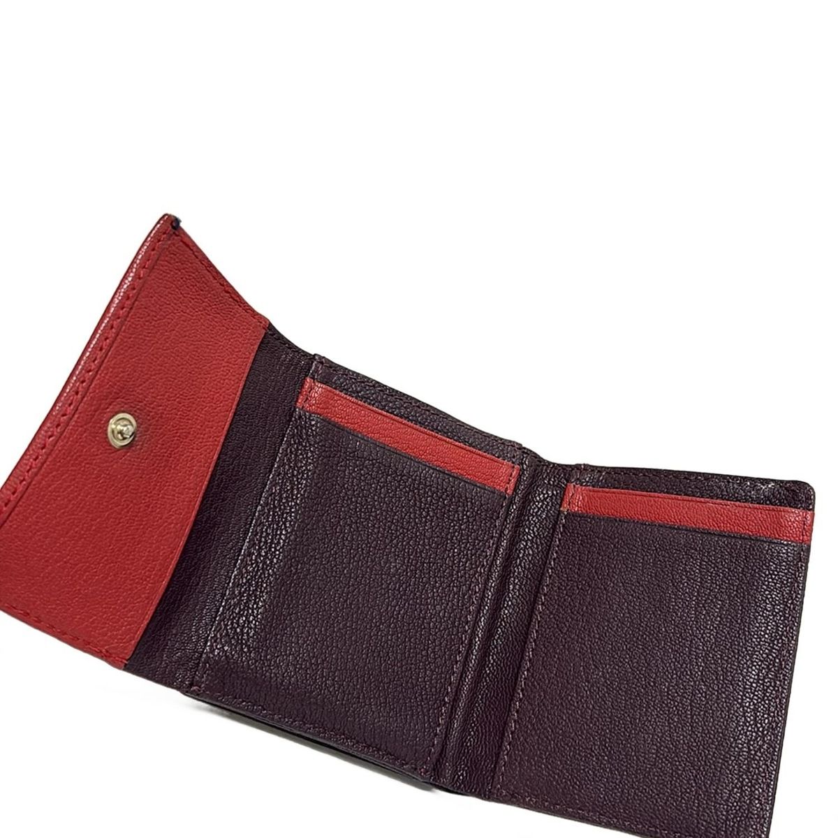 PaulSmith(ポールスミス) 3つ折り財布 - ボルドー×レッド レザー