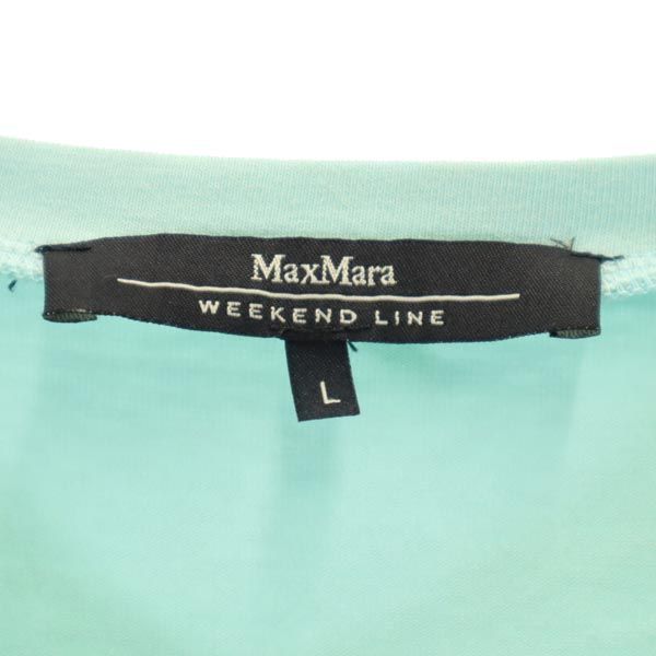 マックスマーラ プリント 半袖 Tシャツ L 水色系 MAX MARA ライン