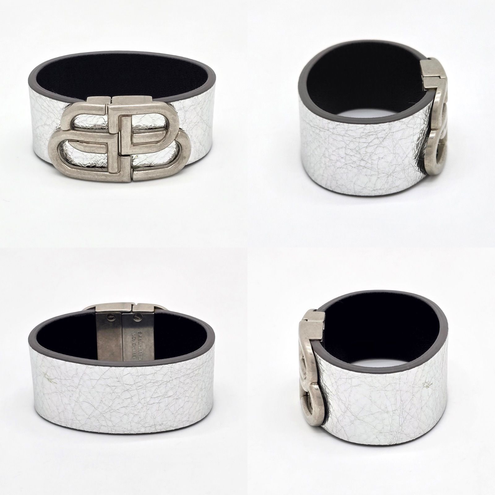 バレンシアガ　Balenciaga レザーブレスレット　サイズフリー 中古・古着通販】BALENCIAGA (バレンシアガ) レザーブレスレット