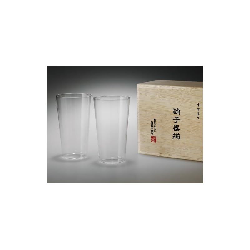 松徳硝子 ガラス うすはり タンブラーM木箱2P うすはり タンブラーM 木箱2P 松徳硝子 ビールグラス