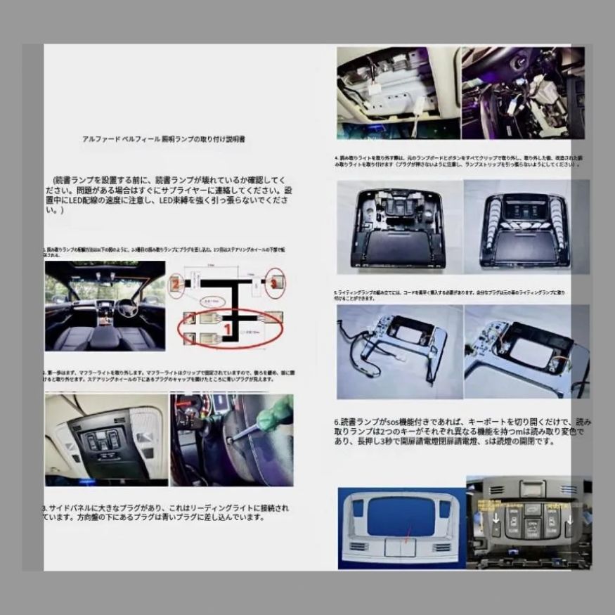 15-22種類のトヨタエルファ30系ルーフ読書灯ウィルファ雰囲気灯ALPHARD雰囲気灯を適用