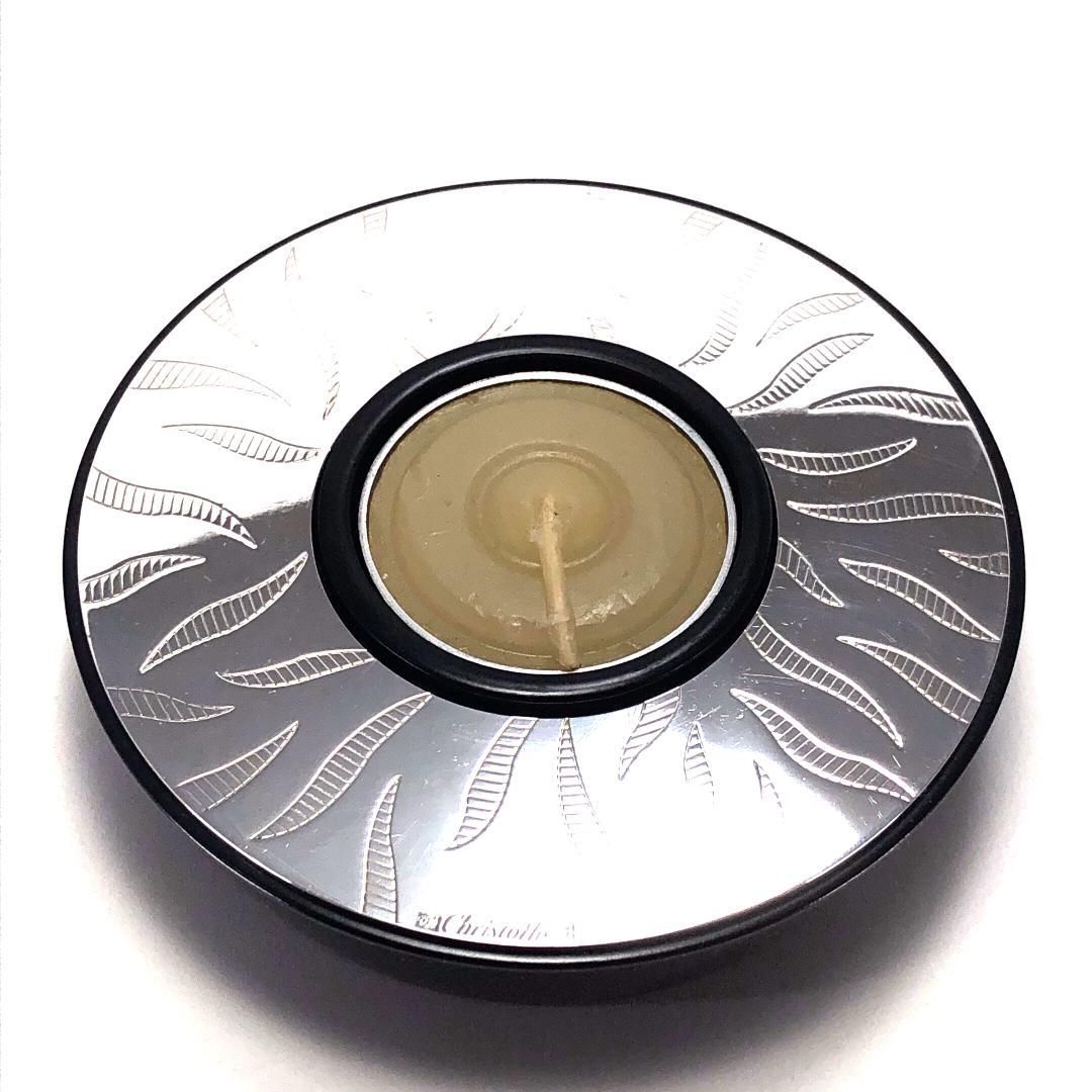 美品】CHRISTOFLE クリストフル／キャンドルホルダー／シルバー