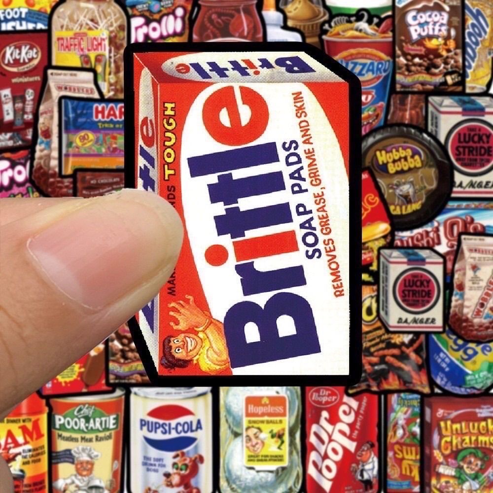 ビンテージ アメリカン 海外お菓子 POP 大きめステッカー シールセット