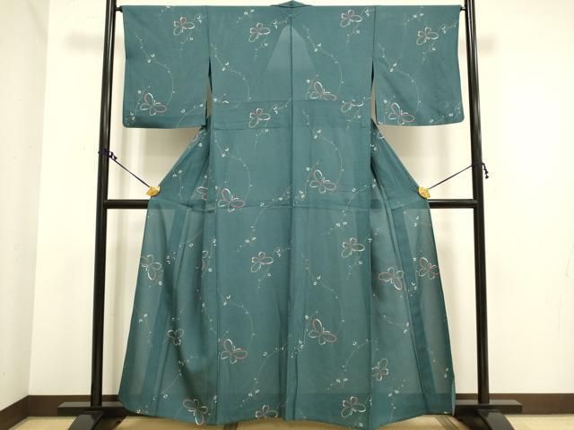 平和屋着物＊夏物 小紋 絽 花丸文 正絹 逸品 未使用 AAAX9840jd