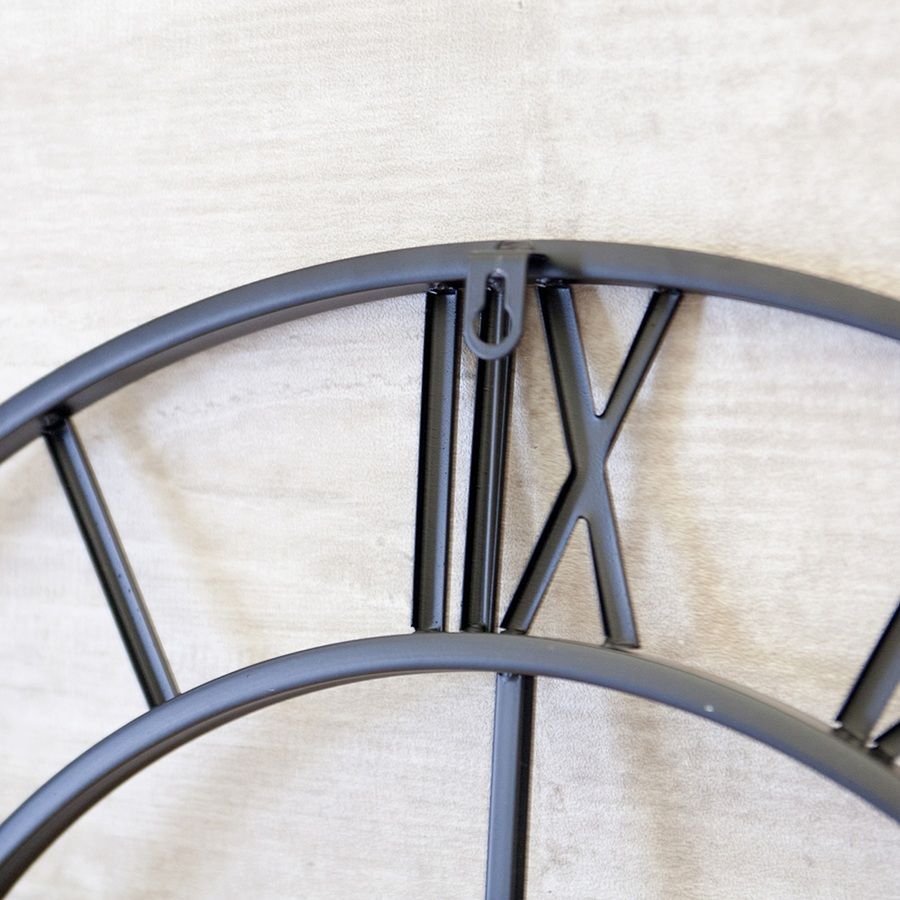 直径60cm 壁掛け時計 アイアンフレーム デコラティブ ウォールクロック Iron Frame 掛時計 北欧 おしゃれ時計 シンプル 2703 NEXPOTALLINN_EU