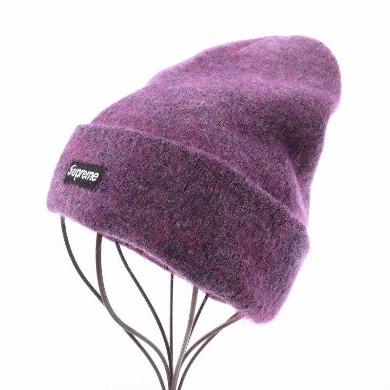 シュプリーム SUPREME モヘアビーニー ニット帽 スモールボックスロゴ 紫 パープル |GV GY12