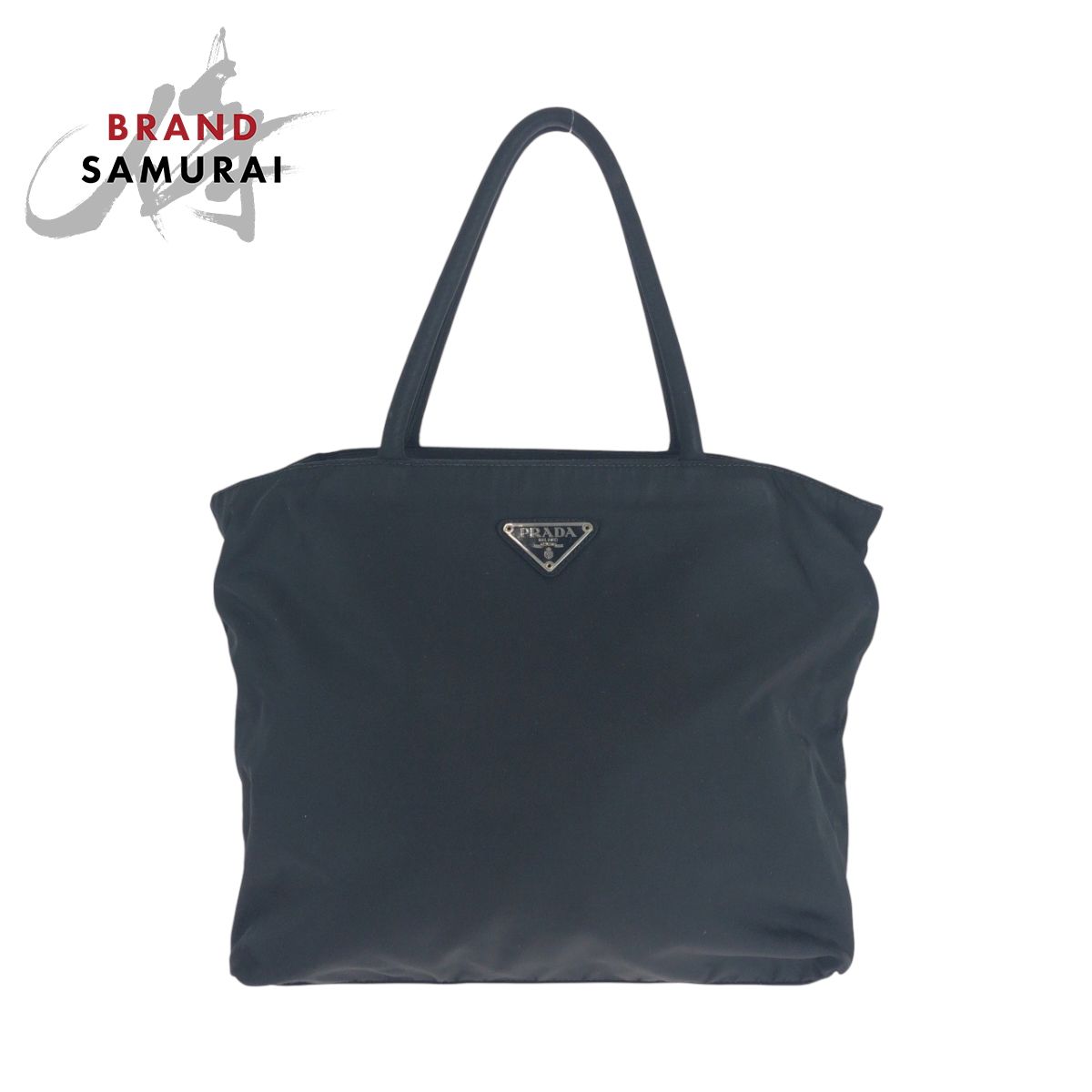 PRADA プラダ テスート 三角ロゴプレート ブラック 黒 シルバー金具 