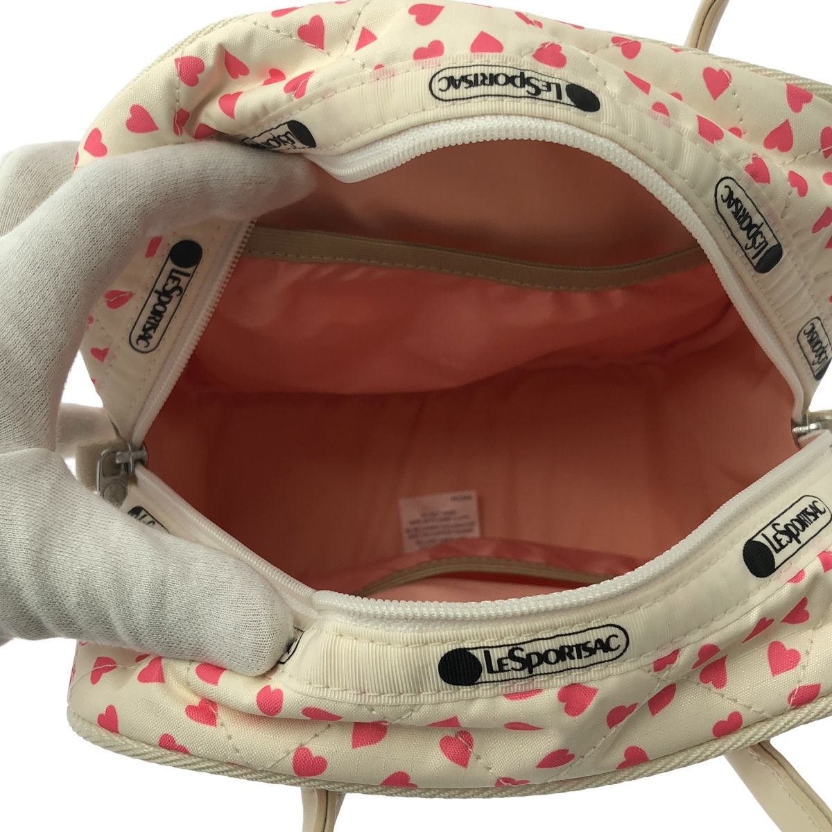 新品】BEAUTY MAKEUP BAGコーラルハートキルト