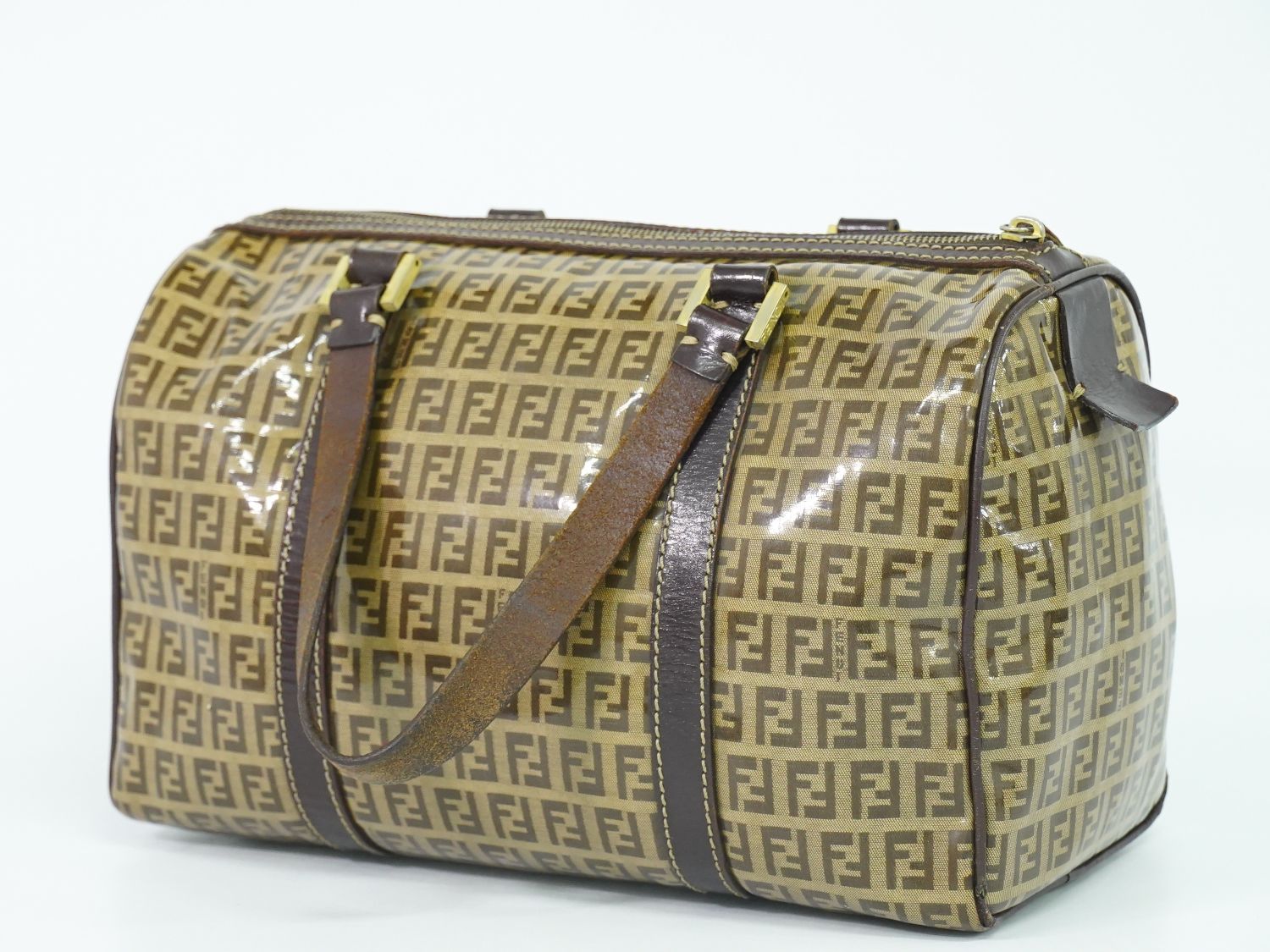 本物 フェンディ FENDI ズッキーノ ミニ ボストンバッグ ハンドバッグ