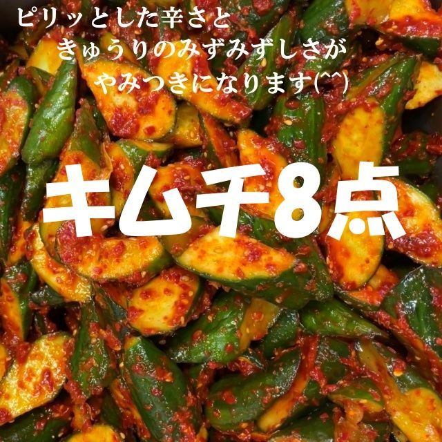 胡瓜キムチ１kg 長芋キムチ１kg 白菜キムチ カット 800ｇ 大根キムチ600ｇ トマトキムチ500ｇ 山クラゲキムチ500ｇ タコキムチ130ｇ×３パック イカキムチ130ｇ×３パック