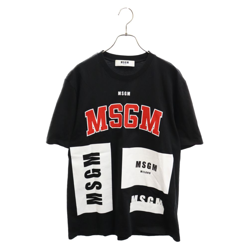 MSGM (エムエスジーエム) 17AW フロントロゴプリント半袖Tシャツ ブラック/レッド 2541MDM102