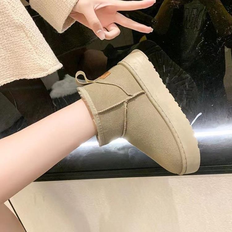 ムートンブーツ 防寒ブーツ 靴 ローヒール 撥水 ヒール4.5cm
