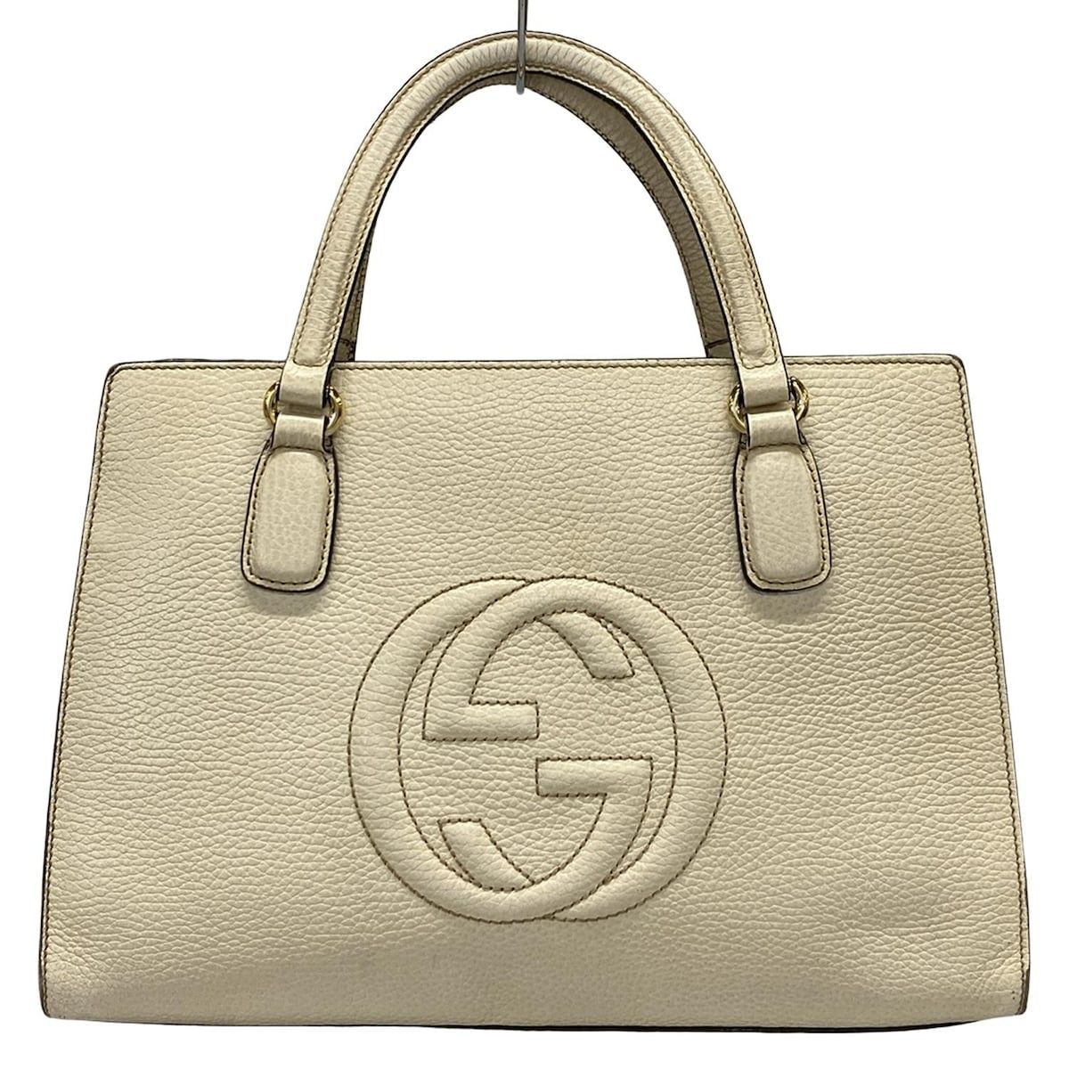 【美品】GUCCI グッチ SOHO ソーホー レザーハンドバッグ アイボリー GUCCI(グッチ) ハンドバッグ ソーホー 431571 アイボリー レザー