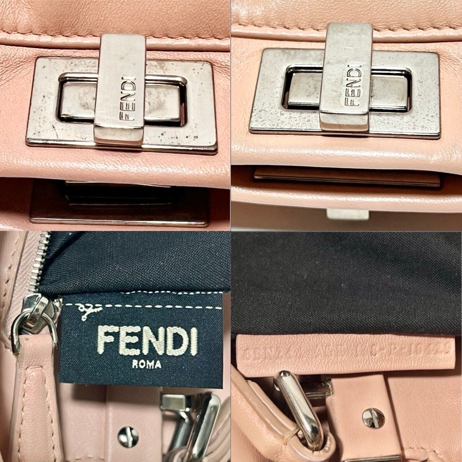 FENDI フェンディ ピーカブー ミニ レザー フラワー 2way ショルダー 
