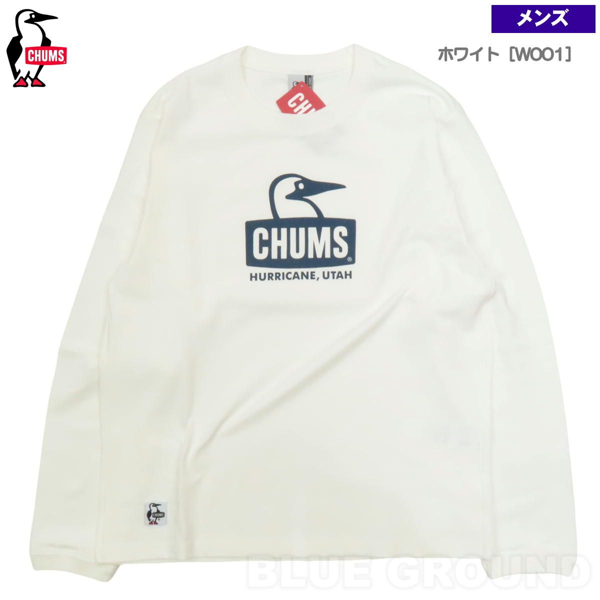 チャムス / ブービーフェイス LS Tシャツ メンズ ホワイト［W001］ S