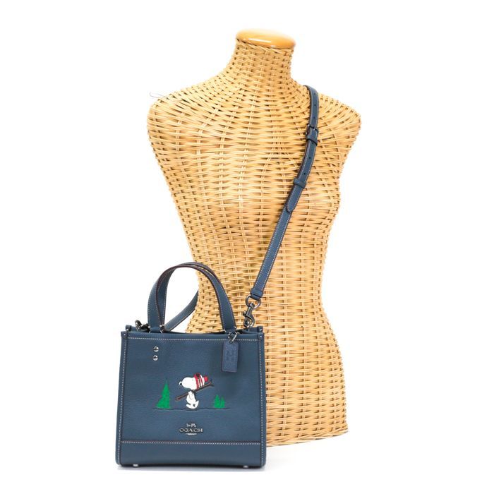 コーチ COACH デンプシー トート ペブルレザー スヌーピー スキー  