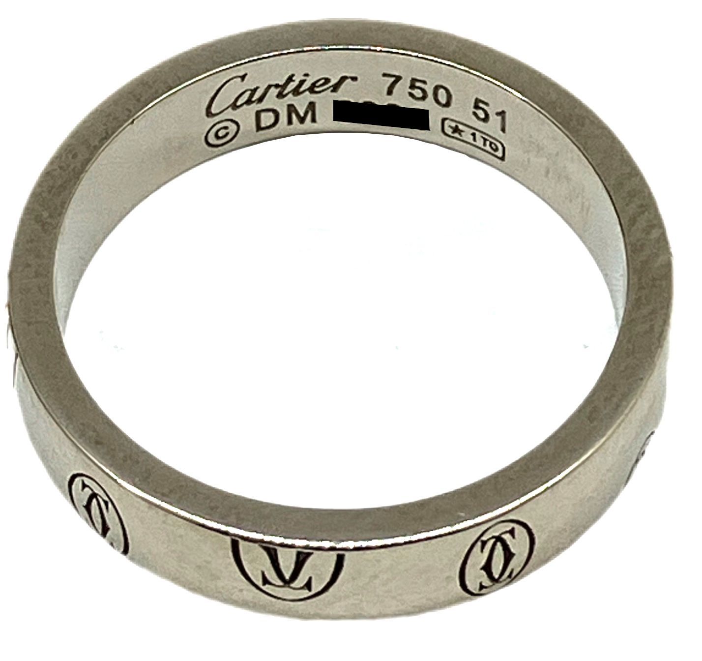 Cartier　カルティエ　ハッピーバースデーリング SM　#51　K18WG　ホワイトゴールド 指輪　ファッションリング　エンゲージリング　 マリッジリング　 レディース　メンズ　ユニセックス