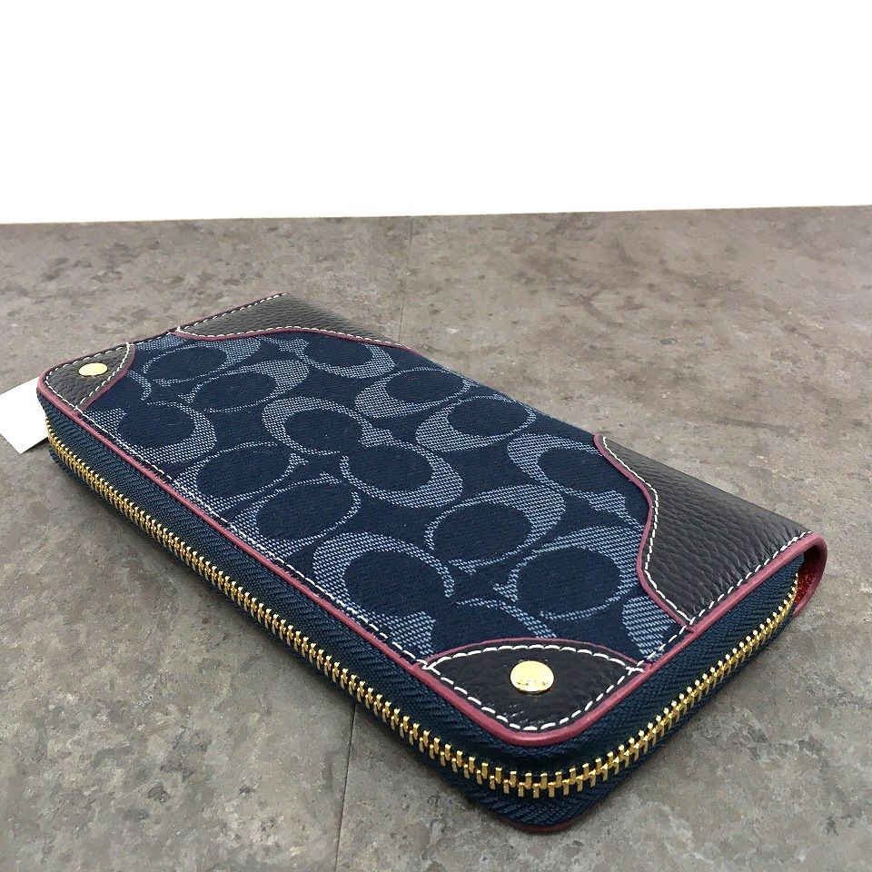 新品 COACH コーチ 長財布 デニム F53769 楽天市場】コーチ 長財布 COACH ラウンドファスナー
