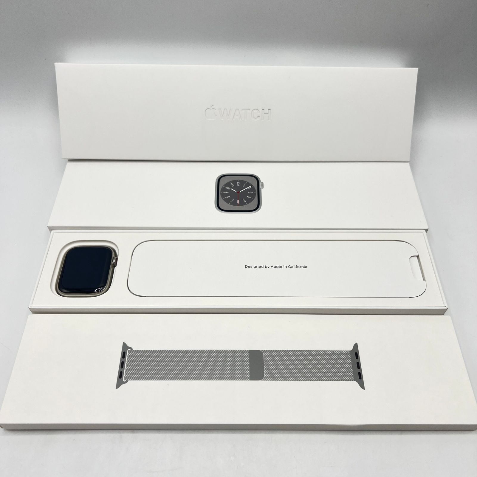 Apple Watch Series8 GPS Cellular 45mm MNKJ3J|A シルバーステンレススチールケース|シルバーミラネーゼループ アップルウォッチ 本体