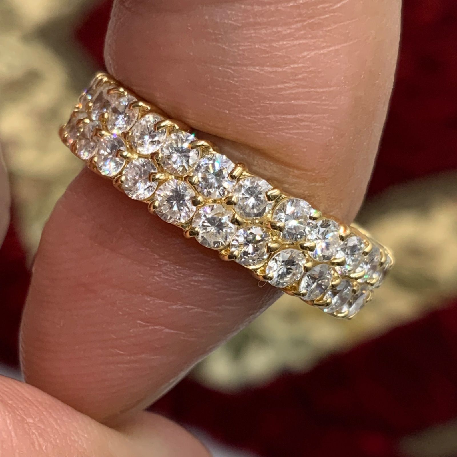 K18 ハーフエタニティ リング 1.5g 約11号 0.16ct